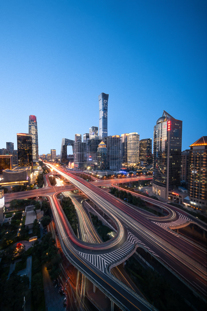 城市风光_北京国贸桥蓝调