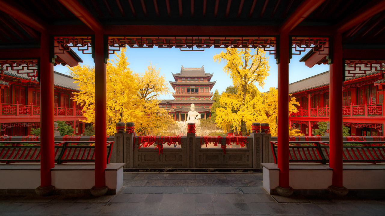 城市风光_毗卢寺秋